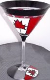 Canadiana Hand Painted Martini Glass